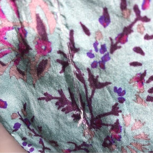 Sundance blue purple floral tassel tie silk blend top size Small - Picture 5 of 15